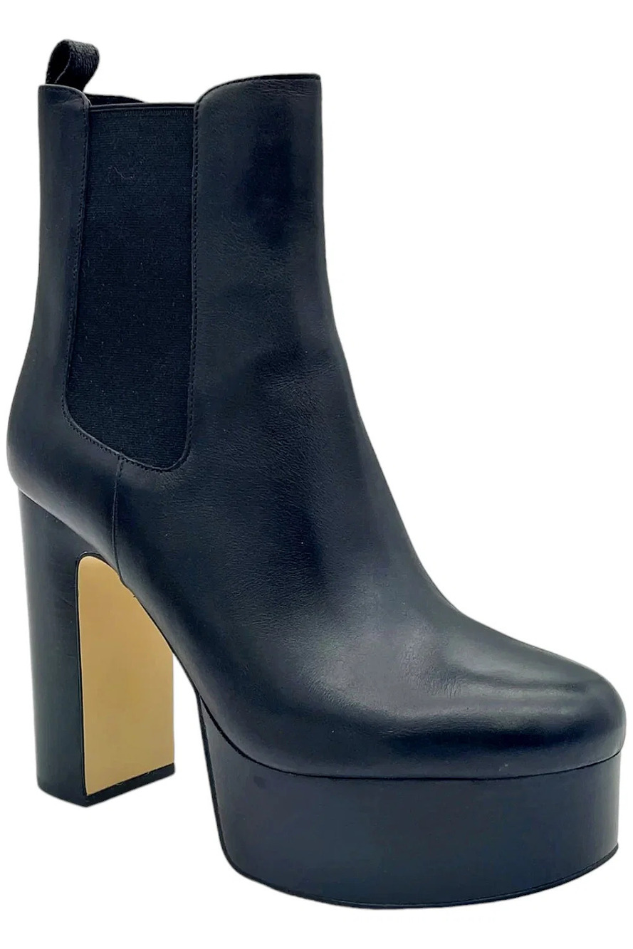 Michael Kors Women's Natasha Leather Platform Boot Black - Medium